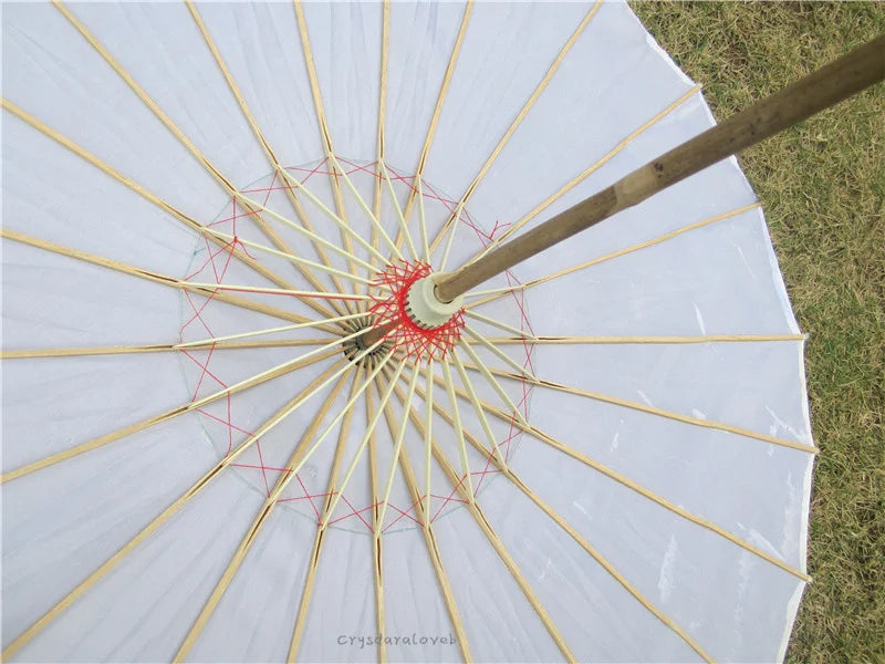70cm Chinese Fabric Parasol — Traditional Bamboo Dance Umbrella for Weddings & Props