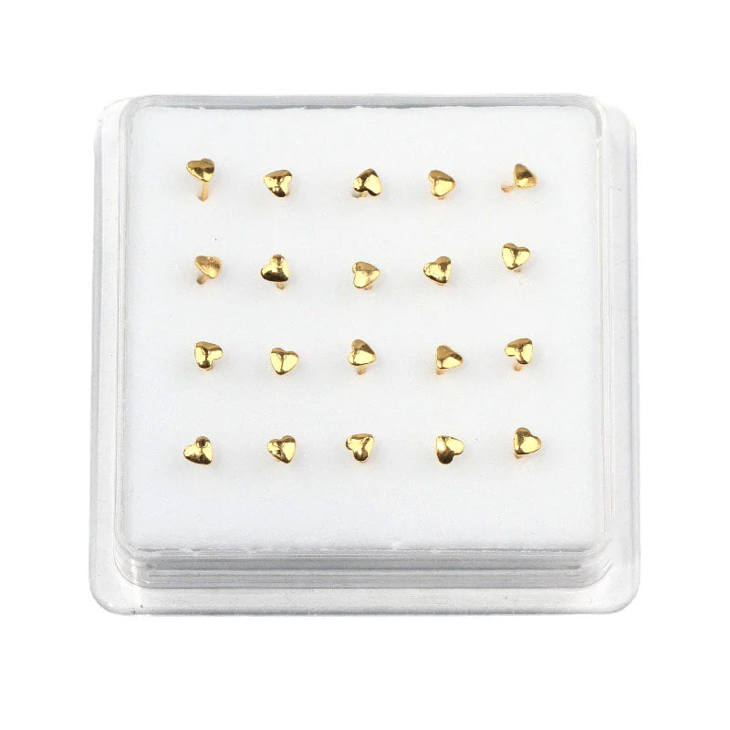 Heart-Shaped Body Piercing Jewellery for Nose, Tongue & Lip