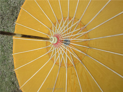 70cm Chinese Fabric Parasol — Traditional Bamboo Dance Umbrella for Weddings & Props