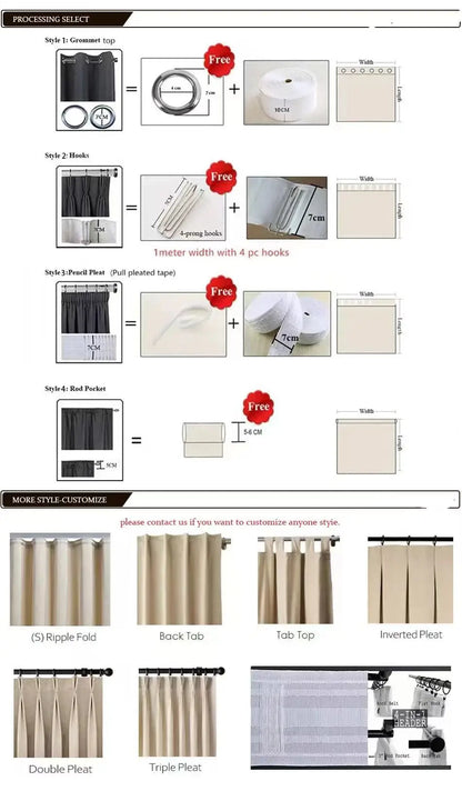 European High-End Luxury Blackout Curtains - Modern Minimalist Drapes for Living Room & Bedroom - Shello's Creative Boutique