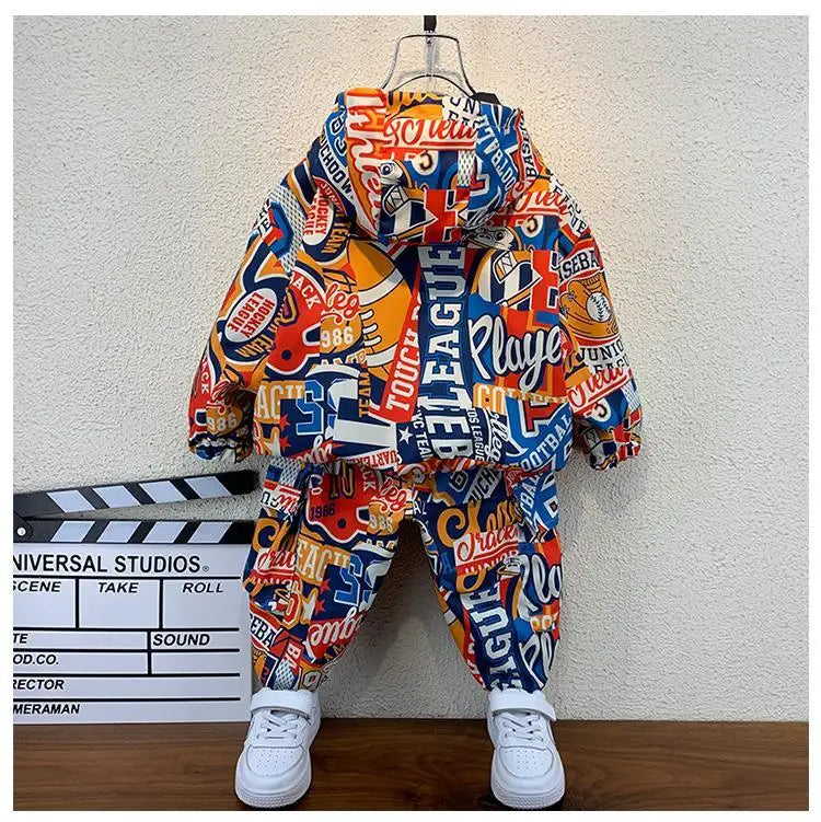 Children's Clothing Set Spring and Autumn Fashion 2024 Boys' Baby Jacket Pants Children's Fashionable Casual Two Piece Set Shello's Creative Boutique