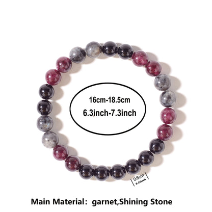 Luxury Garnet Natural Stone Protection Bracelet – Red & Black Beaded Bangle