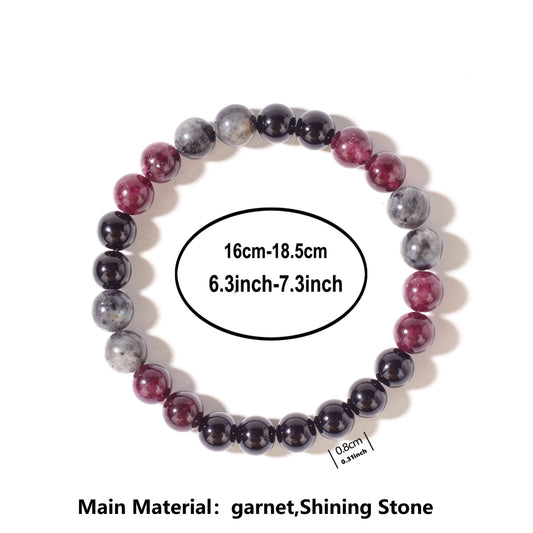 Luxury Garnet Natural Stone Protection Bracelet – Red & Black Beaded Bangle