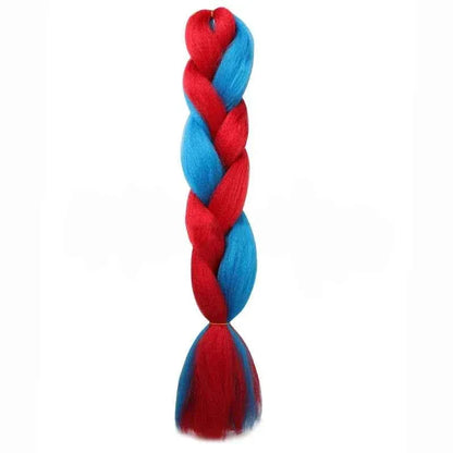 24 Inch Jumbo Braiding Hair - Rainbow Ombre Synthetic Extensions - Shello's Creative Boutique