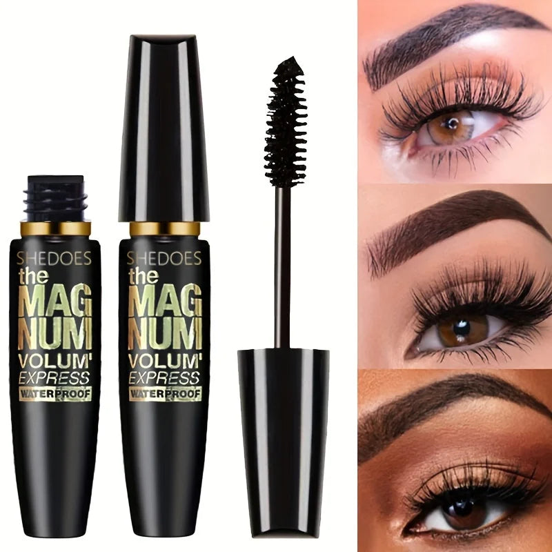 4D Black Mascara Thickening, Lengthening, Curling, Waterproof Liquid Fiber Mascara - Shello's Creative Boutique