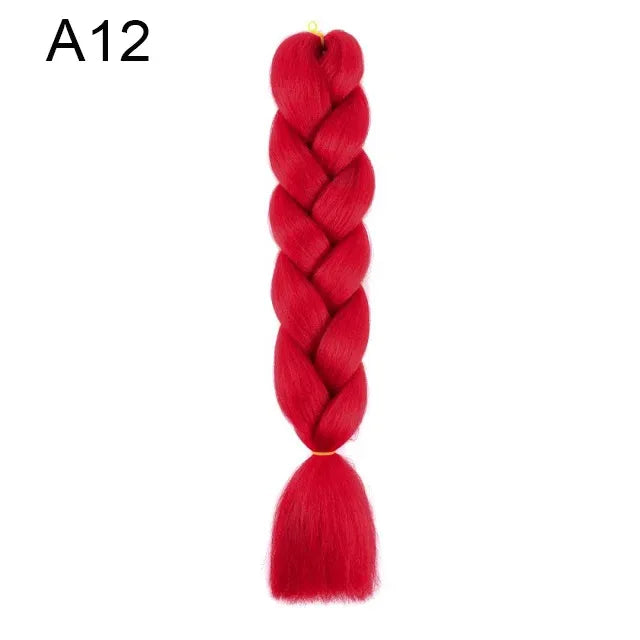 24 Inch Jumbo Braiding Hair - Rainbow Ombre Synthetic Extensions - Shello's Creative Boutique