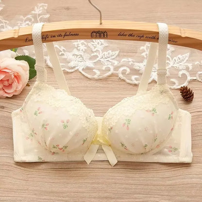 Wokeayer Vintage Plaid Push-Up Bra & Panty Set – Seamless Wire-Free Lingerie for Women, Sexy Fitness Underwear (Sizes 70A–80B)