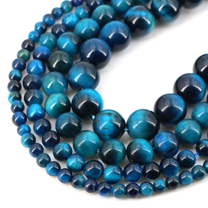 Natural Stone Beads for Jewellery Making – Blue Tiger Eye, Amethyst & Rose Quartz | 4/6/8/10mm