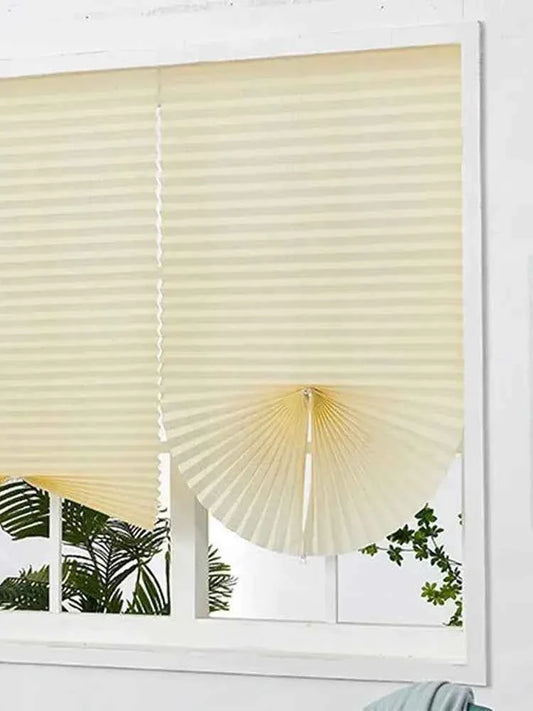 Cordless Pleated Curtains - Self-Adhesive Non-Woven Folding Curtains - Home Shading for Bedroom & Living Room - Shello's Creative Boutique