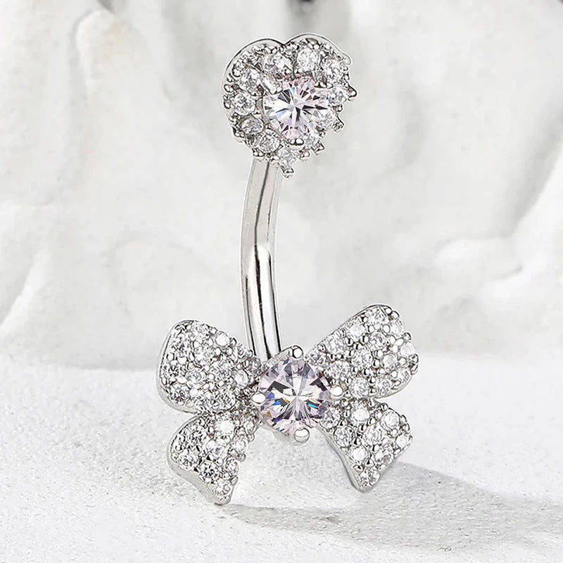 Cross Pendant Navel Ring – 316 Stainless Steel Bar