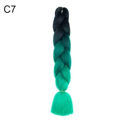 24 Inch Jumbo Braiding Hair - Rainbow Ombre Synthetic Extensions - Shello's Creative Boutique