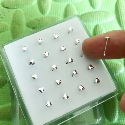 Heart-Shaped Body Piercing Jewellery for Nose, Tongue & Lip