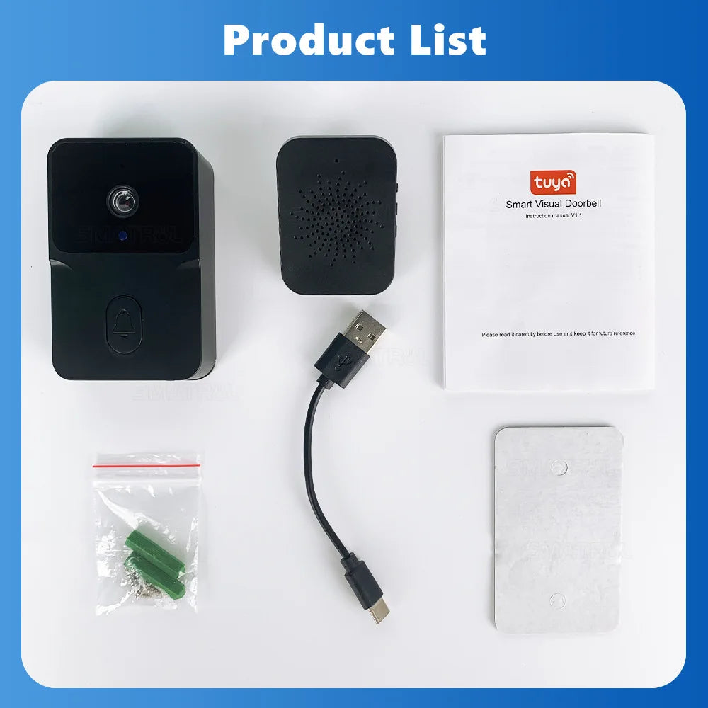 Tuya Smart WiFi Video Doorbell with HD Camera & Night Vision