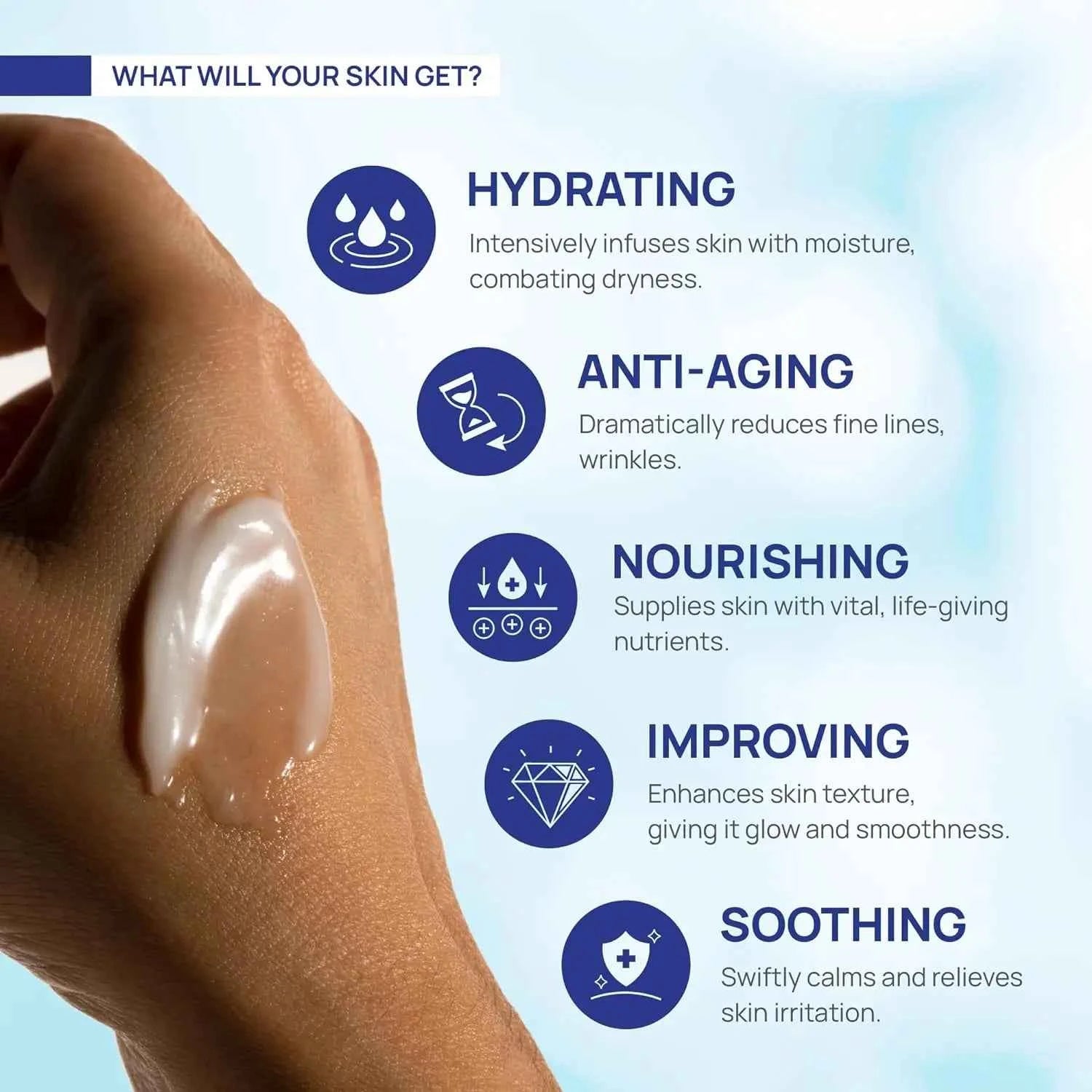 Retinol Cream for Face with Hyaluronic Acid, Day-Night Anti-Aging Moisturizer Collagen Cream for Face Reduces Wrinkles, Dryness
