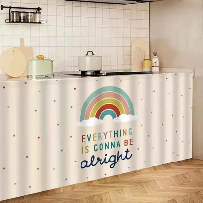 1PC Kitchen Cabinet Curtain Cover Dustproof Cupboard Wardrobe Short Curtains Washable Drapes Self-adhesive Half-Curtain Cortinas