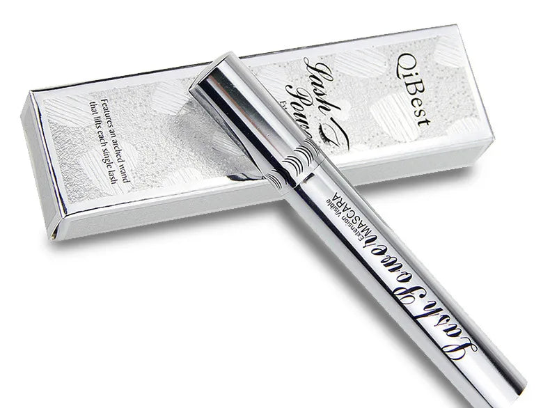 Qibest Silver Tube Mascara Waterproof Long & Curling Black Eyelashes Easy Removal No Dizziness Everlastingly Lasting - Shello's Creative Boutique