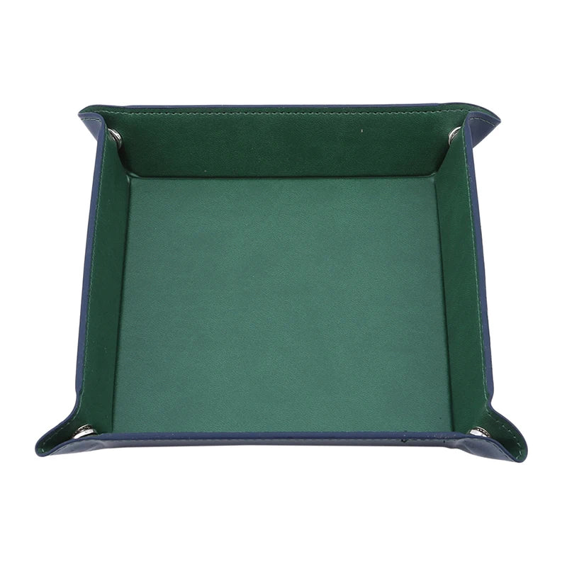 PU Leather Folding Valet Tray – Collapsible Desktop Storage for Keys, Phone, Wallet & Coins