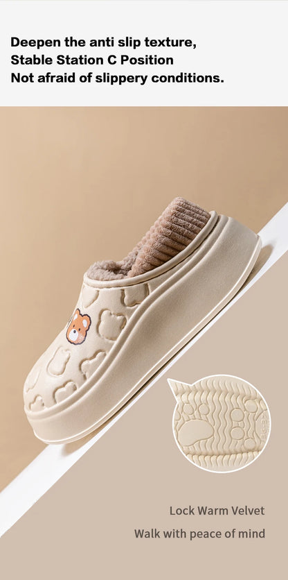 Women's Waterproof Winter Slippers – Non-Slip Insulated Cotton Shoes - Shello's Creative Boutique