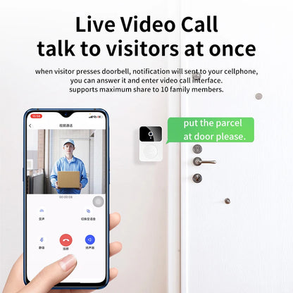 WiFi 2.4G Video Doorbell with Visual Intercom & Voice Change