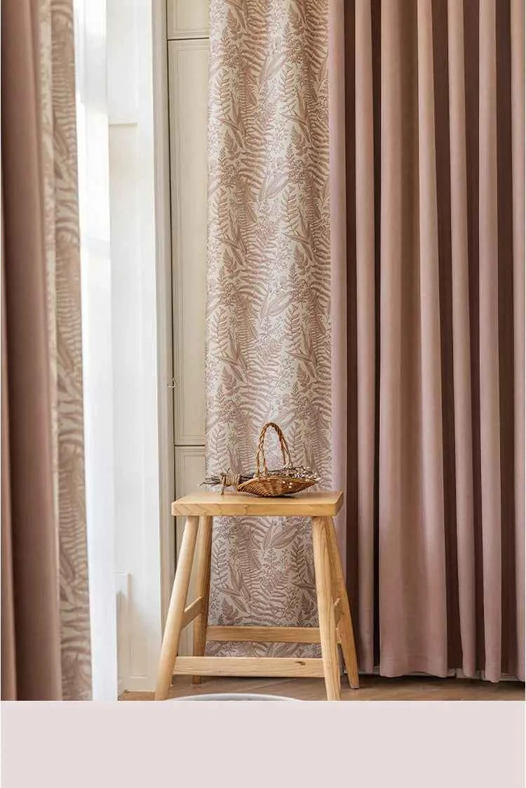 Custom Size French Spliced curtains for Living Room Bedroom Light Luxury Blackout Curtains Thickened Chenille White Tulle