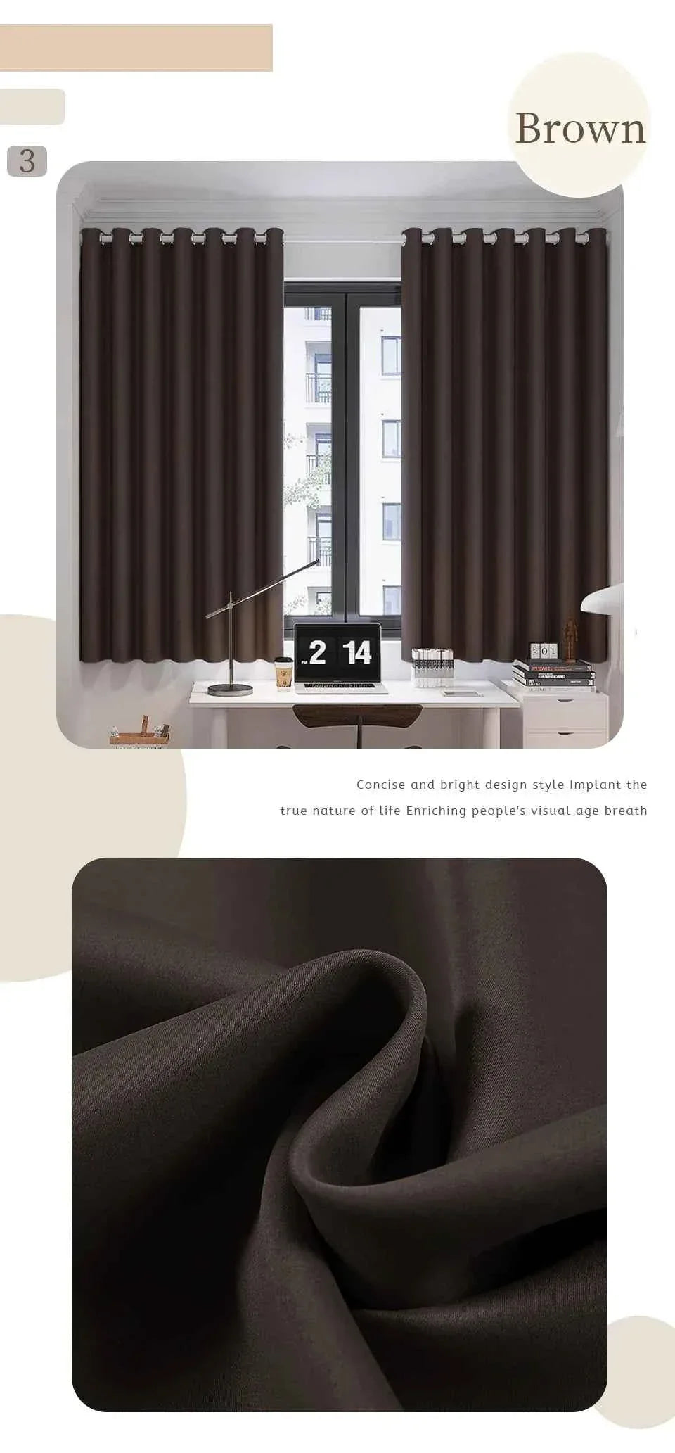 Modern Blackout Curtains - Thermal Insulated Short Drapes for Kitchen & Bedroom (95% Light Blocking) - Shello's Creative Boutique