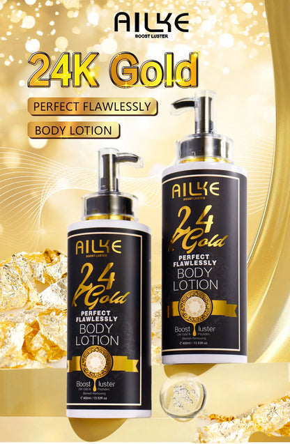 AILKE 24k Gold Perfect Flawlessly Body Lotion, Whitening, Inhibit Melanin, Moisturizing, UV Protect, With Nicotinamide Vitamin C - Shello's Creative Boutique