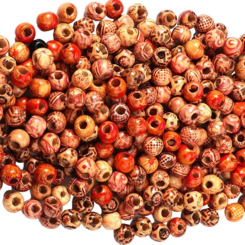 100pcs Wooden Dreadlock Beads - Vintage Natural Wood Hair Accessories - Shello's Creative Boutique