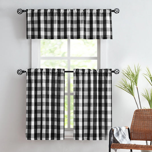 Checkered Kitchen Curtains - Gingham Café Curtains Multiple Sizes Available
