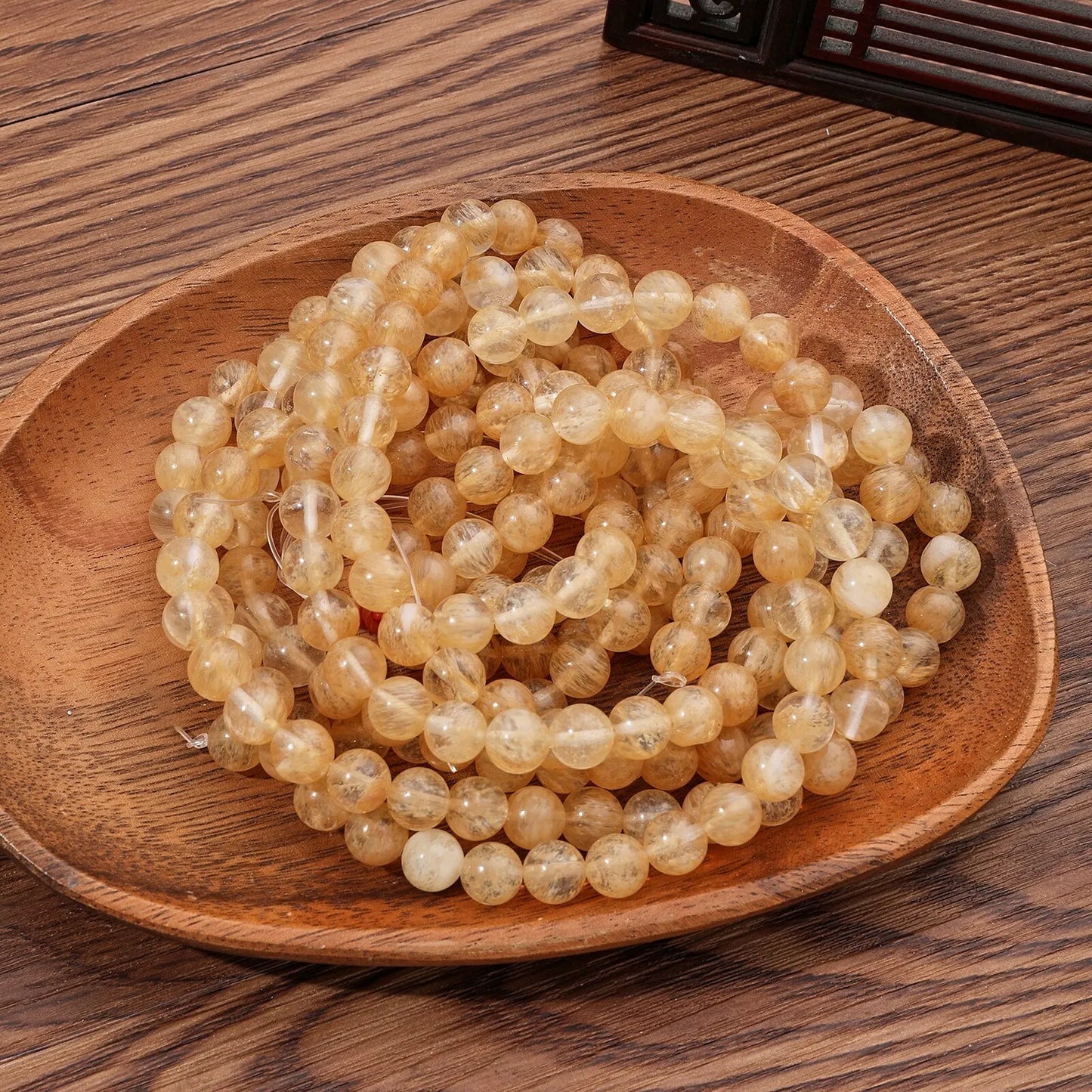 1 Strand 45pcs Natural Stone Beads – Rose Quartz, Tiger Eye, Obsidian