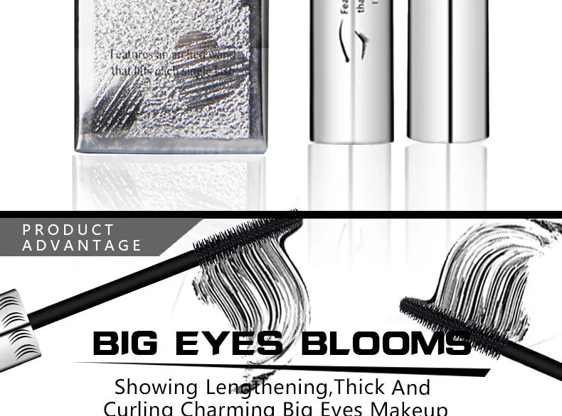 Qibest Silver Tube Mascara Waterproof Long & Curling Black Eyelashes Easy Removal No Dizziness Everlastingly Lasting - Shello's Creative Boutique