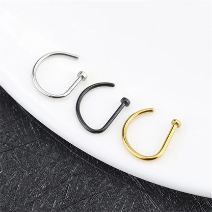 Faux Nose Ring & Septum Clip Set – Five Finishes