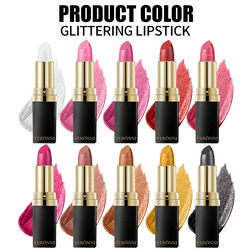 High Pigmented Shiny Lipstick,Stain Resistant,Long-Lasting,Glossy Waterproof Lipstick Shimmering Makeup Valentine'S Day Gift - Shello's Creative Boutique