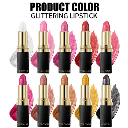 High Pigmented Shiny Lipstick,Stain Resistant,Long-Lasting,Glossy Waterproof Lipstick Shimmering Makeup Valentine'S Day Gift - Shello's Creative Boutique