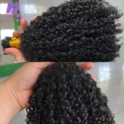 Afro Kinky Curly I Tip Hair Extensions - Microlink Double Drawn Full Thick Ends - Shello's Creative Boutique