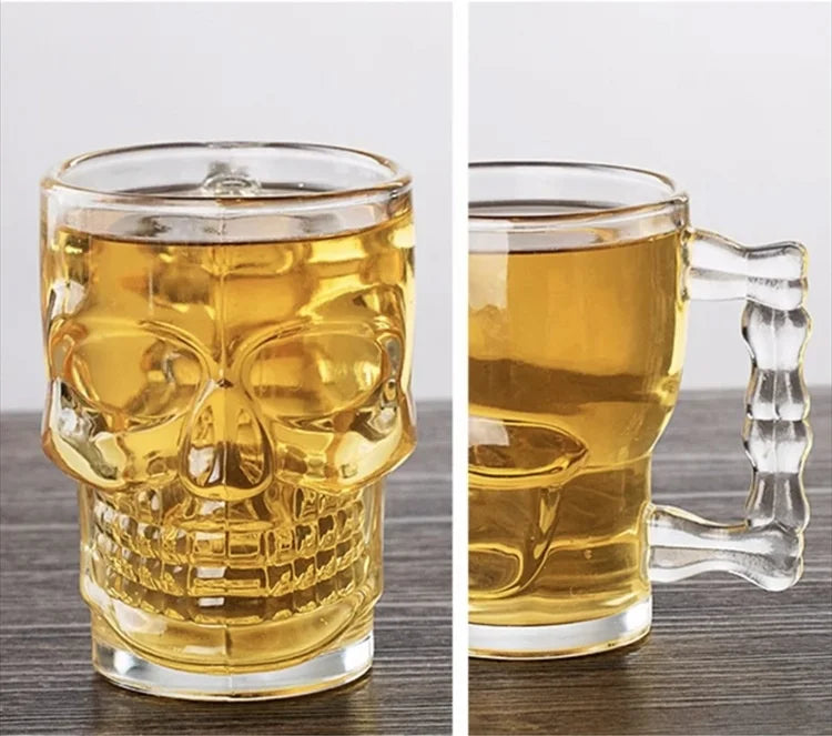 Skull Mug With Handle – Large Capacity Heat-Resistant Lead-Free Glass Beer & Coffee Cup