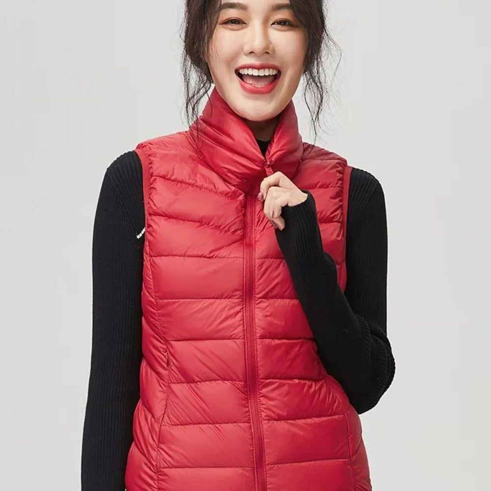 Women's Ultra Light Down Vest – Slim Sleeveless Windproof Gilet Jacket