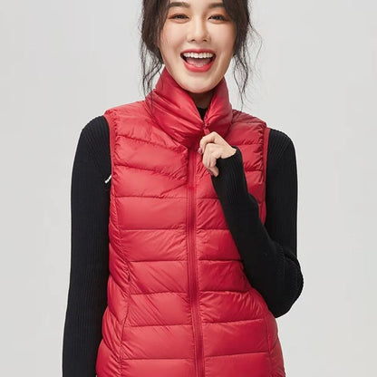 Women's Ultra Light Down Vest – Slim Sleeveless Windproof Gilet Jacket