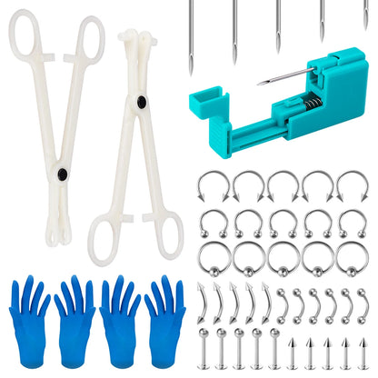 Body Piercing Jewellery Kit – Stainless Steel & Acrylic