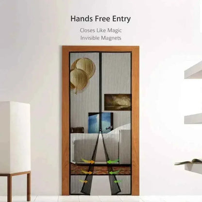 Magnetic Door Curtain - Auto-Close Anti-Mosquito Screen with No Drilling Installation (100x210cm) - Shello's Creative Boutique