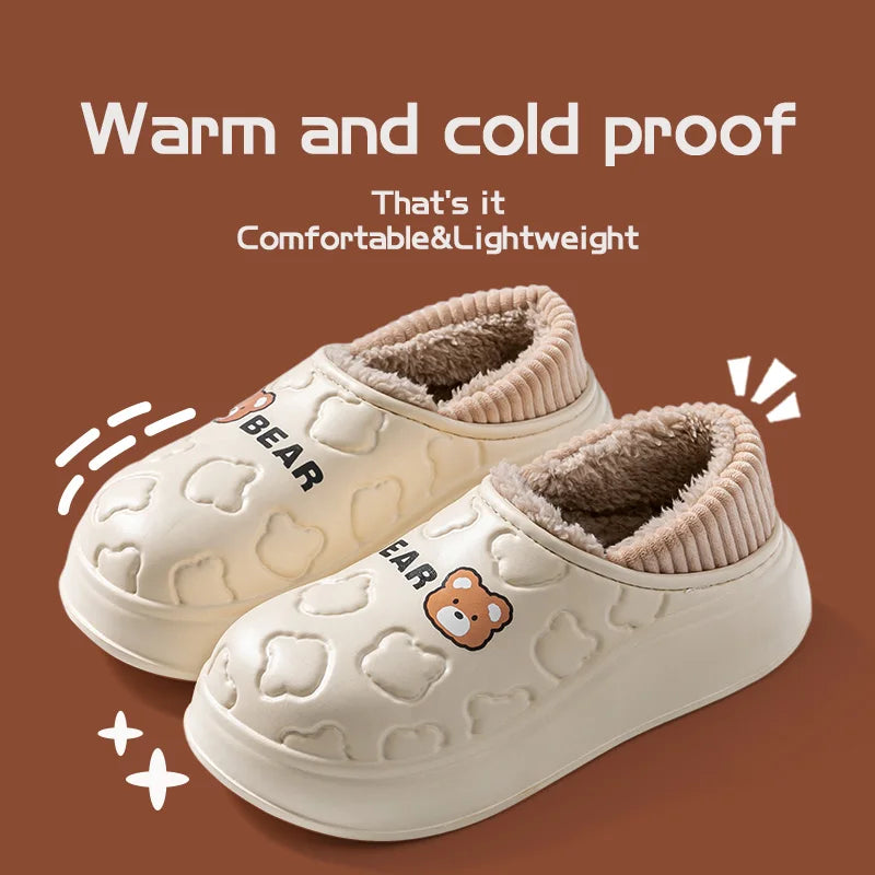 Women's Waterproof Winter Slippers – Non-Slip Insulated Cotton Shoes - Shello's Creative Boutique