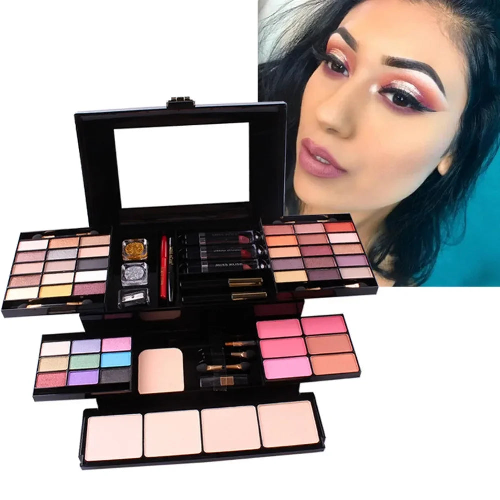 MISS ROSE Makeup Set Box Professional Eyeshadow Lip Gloss Stick Foundation Blush Powder Makeup Kit Maquiagem Cosmetics - Shello's Creative Boutique
