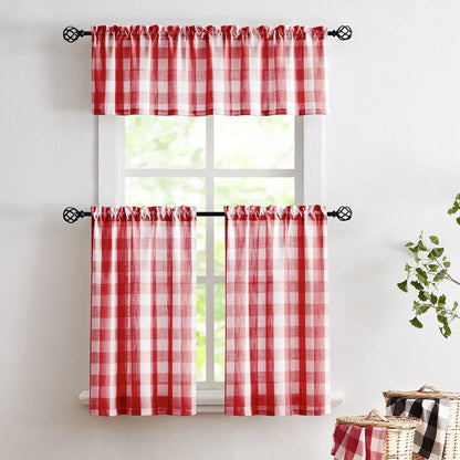 Checkered Kitchen Curtains - Gingham Café Curtains Multiple Sizes Available - Shello's Creative Boutique