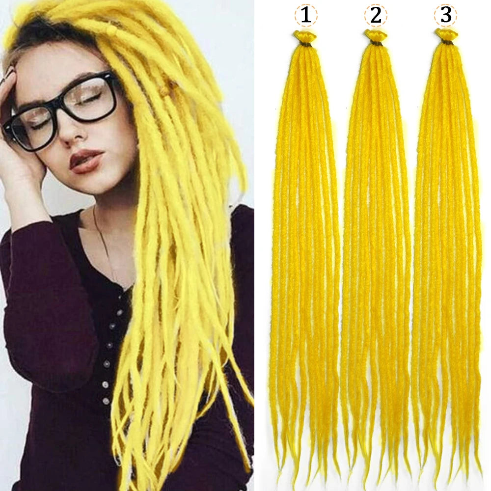 26 Inch Red Crochet Dreadlock Extensions - Faux Locs Hair - Shello's Creative Boutique