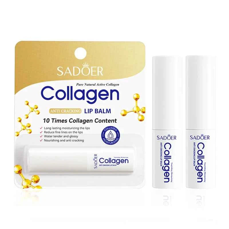 1/2/3pcs SADOER Collagen Lip Balm Moisturizing Anti Wrinkles Anti-aging Nourishing Hydrating Lipstick Lips Skin Care Products