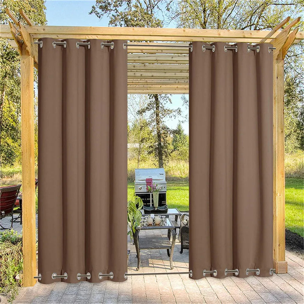 Outdoor Patio Curtains - Weighted Waterproof Blackout Drapes for Gazebo, Porch & Balcony - Shello's Creative Boutique