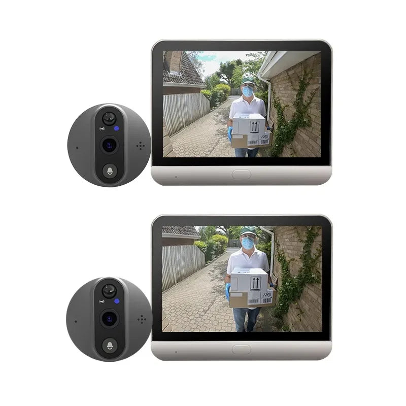 3MP WiFi Peephole Door Camera with 4.3 Inch Screen, Night Vision & PIR Detection