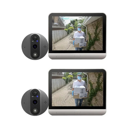 3MP WiFi Peephole Door Camera with 4.3 Inch Screen, Night Vision & PIR Detection