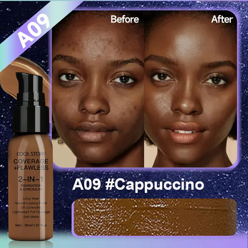10 Color Lasting Face Foundation Cream Oil-Control Matte BB Cream Liquid Full Coverage Waterproof Hydrating Brighten Concealer - Shello's Creative Boutique
