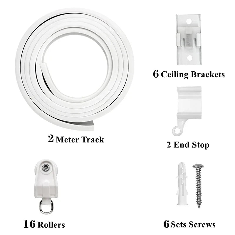 Flexible Bendable Curtain Track 2-6M - Curved Rail - Shello's Creative Boutique