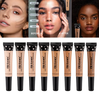 Nude Makeup Facial Foundation Waterproof Cover Blemish Base Fluid Concealer Oil Control Lasting Brighten Skin BB Cream Cosmetics - Shello's Creative Boutique